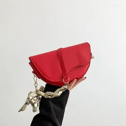 Shoulder Bags Casual Retro Small Saddle Handbag Solid Color PU Leather Ladies Bag Women's Flap Crossbody