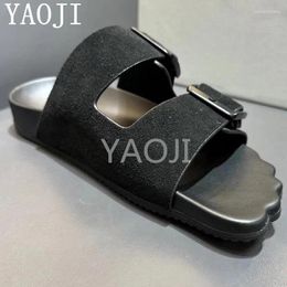 Slippers Open Toe Casual Flat Woman Plus Size Mules Men Summer Vacation Simple Comfortable Loafers 36-45