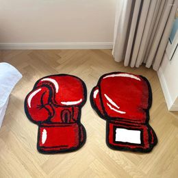 Carpets Red Boxing Gloves Tufted Rugs Soft Fluffy Irregular Printed Tiger Rug Room Decor Floor Mat Absorbent Non-slip Bathroom