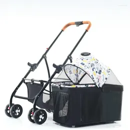 Dog Carrier Bearing 15kg Small Four-wheel Absorption Car Basket Convenient Folding Pet Trolley Separation Seat