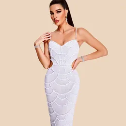 Casual Dresses Foreign Trade Cross-border Exquisite Sequin Studded Sexy Hollowed Out Suspender Dress Socialite Birthday Party And Evening
