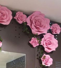40CM 16quot Big Foam Rose Flower For Wedding Stage Background Door Decorative Flowers Party Decoration Supplies 42 Colors4041997