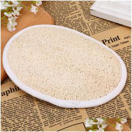 Bath Brushes Sponges Scrubbers 13X18Cm Oval Shape Natural Loofah Pad Scrubber Remove The Dead Skin Shower Face Sponge Lx2779 Drop Deli Dhj8U