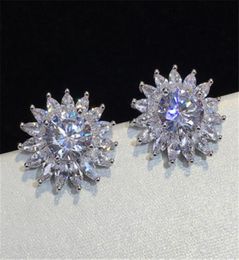 2022 Choucong Brand Stud Earrings Sparkling Luxury Jewellery Real 925 Sterling Silver Marquise Cut White 5A Cubic Zircon Eternity Pa6609319