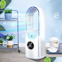 Other Home & Garden New Bladeless Fan Portable Air Conditioner Led Display Desktop Fanless Blade Cooler Cooling Tower For Office Bedro Dhwqu