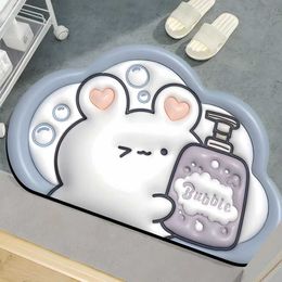 Carpets 3D visual expansion bathroom anti slip and water absorbent foot mat cartoon soft diatomaceous mud quick drying bedroom floor H240517