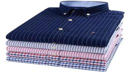 Men039s Dress Shirts Plus Size 5XL 6XL 7XL Cotton Oxford Stripe Plaid Business Casual Long Sleeve Shirt Men Fat Guy Loose Cloth6347965