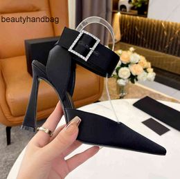 YS yslheels Y-Shaped Women's 2023 Fashion Dress Shoes Nude Black Leather Pointy High Heel Dress Shoes Mid-High Heel Dress Shoes HHN