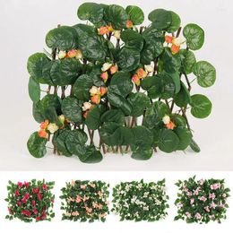 Decorative Flowers Artificial Plant Green Leaves Blocking Mesh Grille Garden Wood Vines Privacy Fence Expandable Faux Ivy Climbing Frame