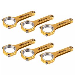 maXpeedingrods New Forged Steel H-Beam Titanizing Engine Connecting Rods for Audi for VW 3.0T Supercharged ARP 2000 bolts