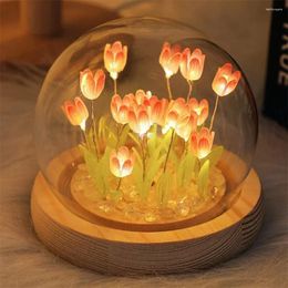 Decorative Figurines Tulip Nightlights A Lovely Valentine's Day Gift For Your Girlfriend DIY Material Flower Lights Decorate The Room