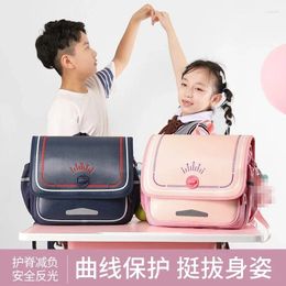 Backpack Children's Schoolbag British Style Primary Students Spine Protection Horizontal Shoulder Book Bag Kids Large Capacity Backpacks