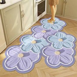 Carpets Diatom mud kitchen floor mat absorbent carpet household anti slip and oil resistant long strip washable door H240517