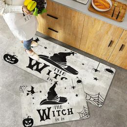 Carpets Halloween Flannel Carpet Mat Waterproof Anti-slip Easy To Clean Floor Decoration Home Party