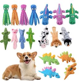 Other Toys Pet plush toy dog sound octopus animal shape toy interactive dog teeth cleaning chewing pet toy small Meduim large dog supplies