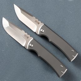 New A2575 High End Flipper Folding Knife M390 Satin Blade CNC TC4 Titanium Alloy Handle Ball Bearing EDC Pocket Folder Knives Outdoor Camping Tools