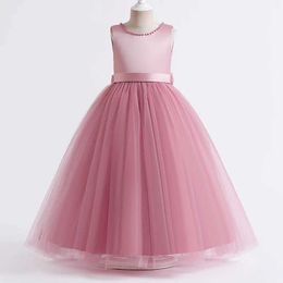 Girl's Dresses 5-14 Years Girls Princess Dress Girl Ceremony Long Prom Pink Kids Evening Party Vestidos Flower Girls Wedding Party Pageant Gown