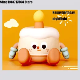 Table Lamps Hildren's Birthday Cake Silicone Night Light Pat USB Bedside Lamp Decoration Creative Cute Gift For Children's Girlfriend