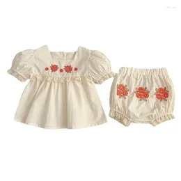 Clothing Sets Baby Girls Cute Flower Tees And Shorts Infant Toddler Bodysuits