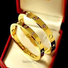 Designer Screw Bracelet Fashion Luxury Jewellery Bangle Bracelets 18K Rose Gold Silver Titanium Steel Diamond bangles Nail Bracelets for Men Women 17 18 19 21 22 size