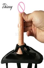 Thierry 2 pcs Lesbian Strap on mini Dildo Panties Strapon Harness flexible Dong Realistic Penis Sex Toys for Woman Sex Products Y24710283