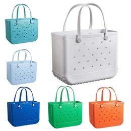 2024 New luxury Designer Storage Bags Waterproof Bogg Beach Bag Solid Punched Organizer Basket Summer Water Park Handbags Large Women's Stock Gifts GC2090