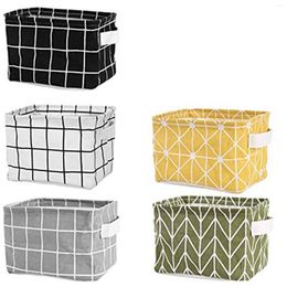 Storage Bags Mini Basket(Pack Of 5) Bins For Makeup Baby Toy 7.9X6.3X5.5 Inch Home Decor Canvas Organisers Bag