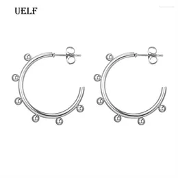 Hoop Earrings UELF 2pcs Stainless Men Women Girl Ball Small Ear Cartilage Piercing Tragus Daith Conch Body Jewellery