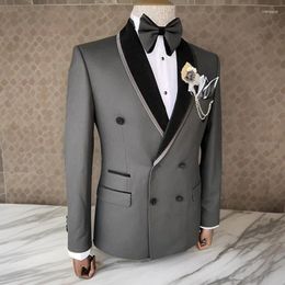 Men's Suits Double Breasted Wedding For Men Italian Style Slim Fit 2 Pcs Business Groom Tuxedo Custom Prom Fashion Clothes 2024