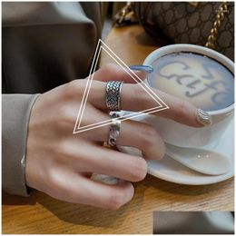 Cluster Rings Cdjaime 2023 Trendy Metal Geometric Braid Design For Women Fashion Jewellery Adjustable Opening Punk Ring Party Gifts Drop Dhiwp