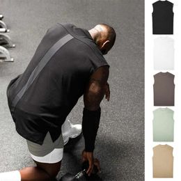Men's Tank Tops Cotton Sleeveless Shirts Loose Vest Gym Bodybuilding Fitness Top Workout Breathable O-Neck Casual Oversize Undershirt