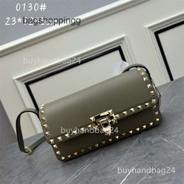 Bags Quality Handbag Shoulder Bag New Rivet High Purse 2024 Woman Fashion Versatile Leather Flip Calf Vallenteno Rock Designer Crossbody Underarm Stud 32N9