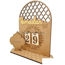Other Event & Party Supplies New Ramadan Countdown Calendar Decoration 2023 Eid Mubarak Wooden Ornaments Islam Muslim Home Decor Karee Dhfra