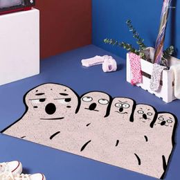 Carpets Cartoon Shaped Silk Circle Floor Mat Household Foot PVC Anti Slip Resistant To Dirt And Wear Easy Clea