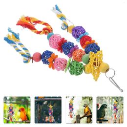 Other Bird Supplies Parrot Chewing Toy Colourful Hanging Playthings Pet Birds Diversion Toys Rattan Woven Balls Biting