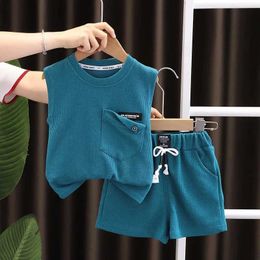 Clothing Sets Cotton soft baby boy and girl clothing set casual and fashionable childrens short sleeved summer clothing WX