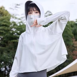 Women's Jackets Fashion Versatile Ice Silk Quick Drying Sun Protection Clothing Summer Comfortable Uv Breathable Coat