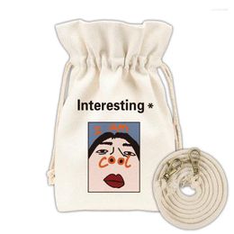 Bag Cartoon Wild Diagonal Adjustable Mobile Phone Mini Japan South Korea Small Bucket Fashion Girls Drawstring Canvas Bags