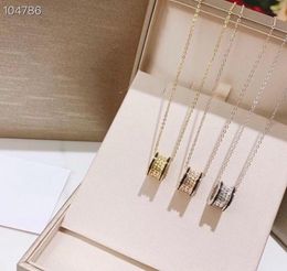 Luxury BZero1 Brand Designer S925 Sterling Silver Round Cylinder Pendant Necklace For Women Jewelry8830897