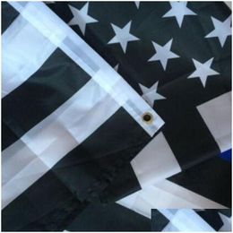 Banner Flags Direct Factory Wholesale 3X5Fts 90Cmx150Cm Law Enforcement Officers Usa Us American Police Thin Blue Line Flag Lx3006 Dro Dhv3T