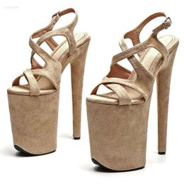 Leecabe Sandals / 9inches Suede 23CM Upper Fashion Platform High Heels Pole Dance Shoes 543 d 5659