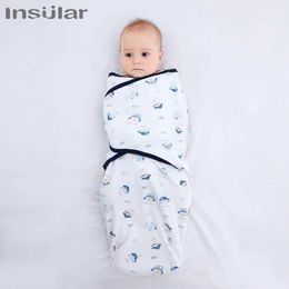 Sleeping Bags Insular Muslin Baby Swaddle Wrap Swaddle Baby Blanket With Cap Cocoon Cloth Set Newborn Envelope Sleeping Bag SleepSack Y240517EW74