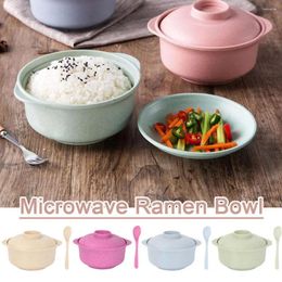 Bowls Japanese Plastic Noodle Bowl Microwave Serving Microwave-heated Tableware Home Plate Dining N0A0