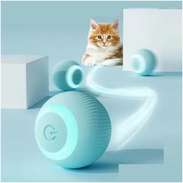 Cat Toys Electric Ball Matic Rolling Smart For Cats Training Self-Moving Kitten Indoor Interactive Playing Drop Delivery Dhuf8