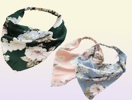 2021 Women Headband Silk Bohemian Flower Triangle Bandanas Hairbands Elastic Hair Band Head Scarf Turban Hair Accessories6396612