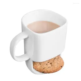 Mugs Mug With Cookie Holder Aesthetic Ceramic Slot For Cookies Funny Novelty Coffee Latte Tea Cup Home El Bar