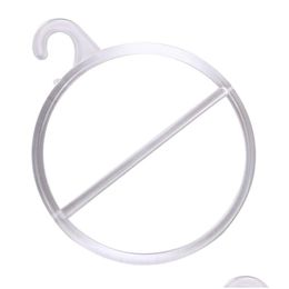 Other Household Sundries Plastic Scarf Hanger Circle Rack Holders Round Single Ring With Hook Display Loop For Cape Wraps Shawls Towel Dhrpg