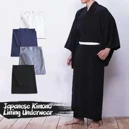 Ethnic Clothing Traditional Japanese Kimono Juban Men Bottom Lining With Belt Inner Wear Costumes Yukata Male Long Robe Underwear