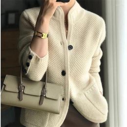 Women's Knits 2024 Autumn Winter Knitwear Long Sleeve Single Breasted Slim Knitted Cardigan Female Fashion Casual Jacket Tops