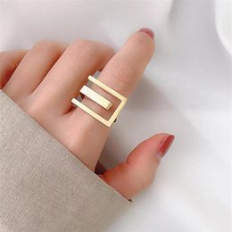 Cluster Rings 2021 Women039s Personality Knuckle Ring Simple Stylish Gold Colour For Index Finger Jewellery Gift Cool8907501
